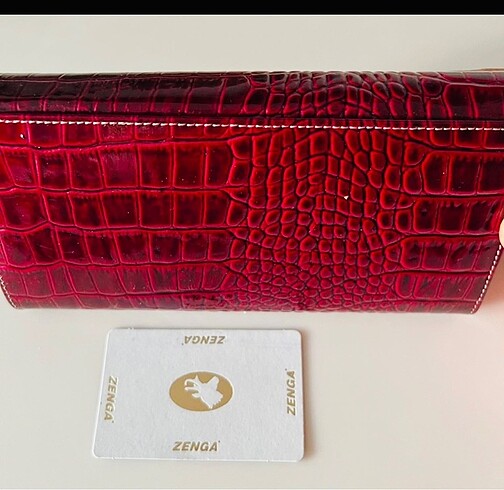Zegna hakiki deri cüzdan rugan bordo - Görsel 5