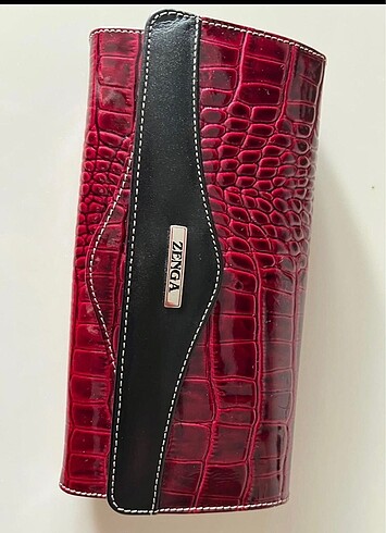 Zegna hakiki deri cüzdan rugan bordo - Görsel 7