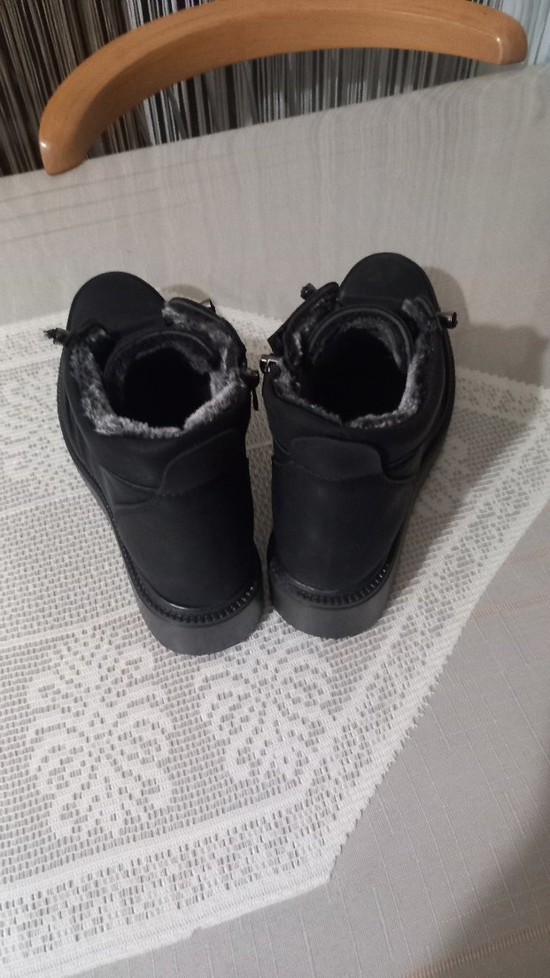 Siyah Kadın Keçeli Dolgu Topuk Bot - Görsel 3