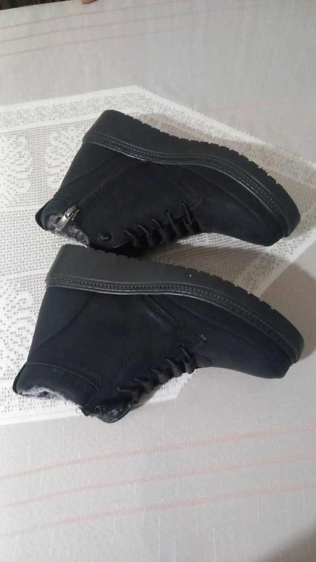 Siyah Kadın Keçeli Dolgu Topuk Bot - Görsel 4