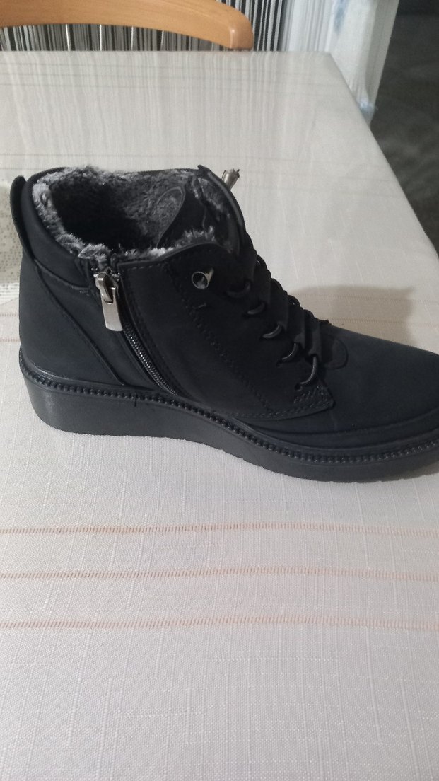 Siyah Kadın Keçeli Dolgu Topuk Bot - Görsel 5