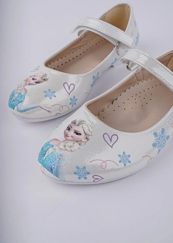 Kız Çocuk Beyaz Baskılı Tokalı Babet - Görsel 2