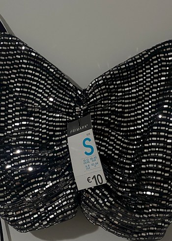 Parlak Siyah Mini Payetli Büstiyer - Görsel 3