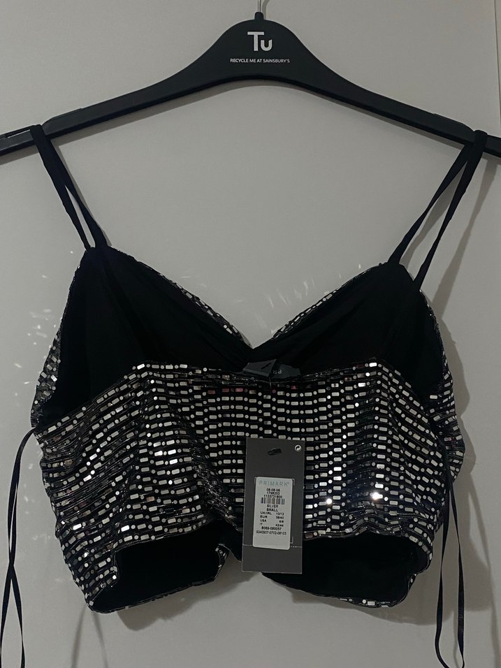 Parlak Siyah Mini Payetli Büstiyer - Görsel 2