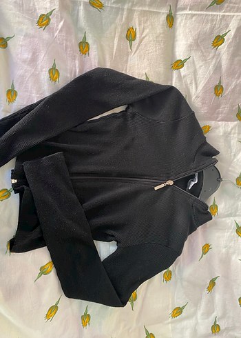 Fermuarlı Siyah Kadın Mont Yaka - Görsel 2