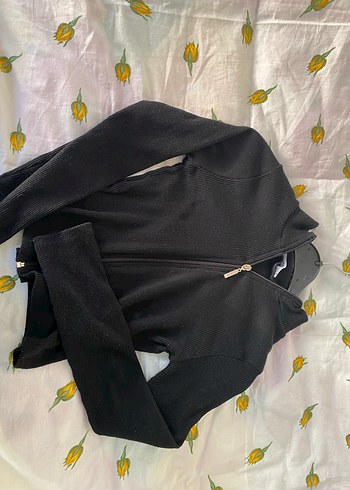 Fermuarlı Siyah Kadın Mont Yaka - Görsel 3