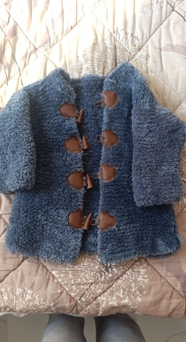 Gri Erkek Çocuk Örgü Bohem Kaban - Görsel 3