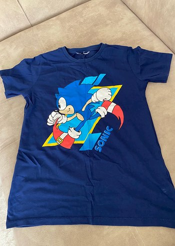 Erkek Çocuk Lacivert Sonic Baskılı Tişört