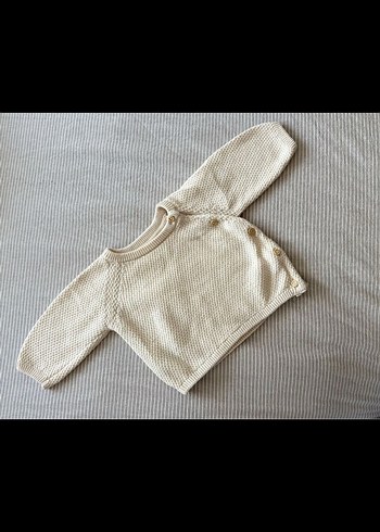 3 Ay Beden ten rengi Renk H&M 2 Parçalı Krem Renkli Bebek Örgü Takım (2-4 Ay)