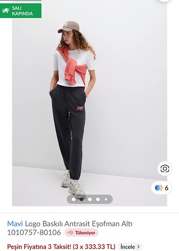 Mavi Mavi Logo Baskılı Antrasit Kadın Eşofman Altı
