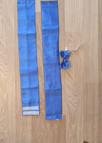 Parlak Mavi Çocuk Papyon ve kuşak 68.5 cm ve 64.5 cm - Görsel 4