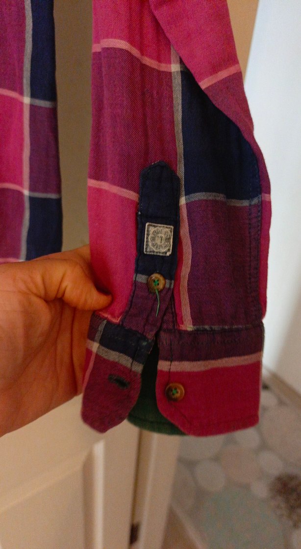 Kadın Çok Renkli Düğmeli Uzun Kollu Gömlek - Görsel 5