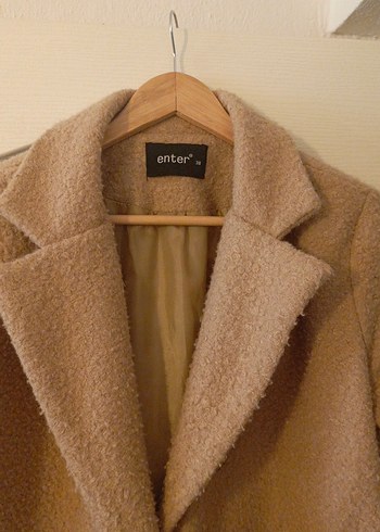 Capicino rengi Düğmeli Midi Kadın Yün Kaban - Görsel 2