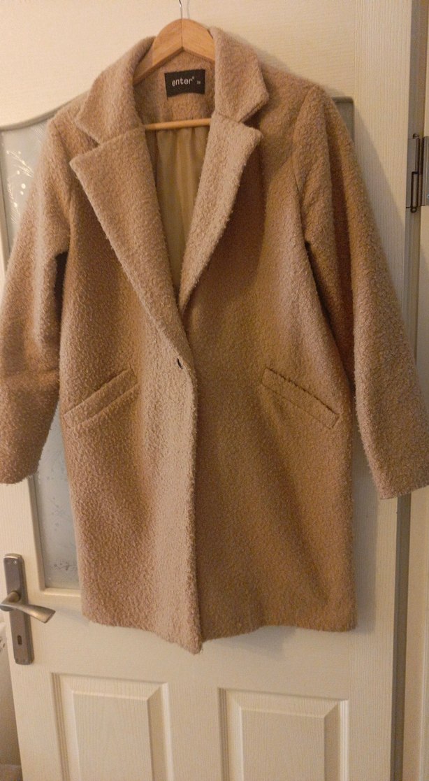 Capicino rengi Düğmeli Midi Kadın Yün Kaban - Görsel 3