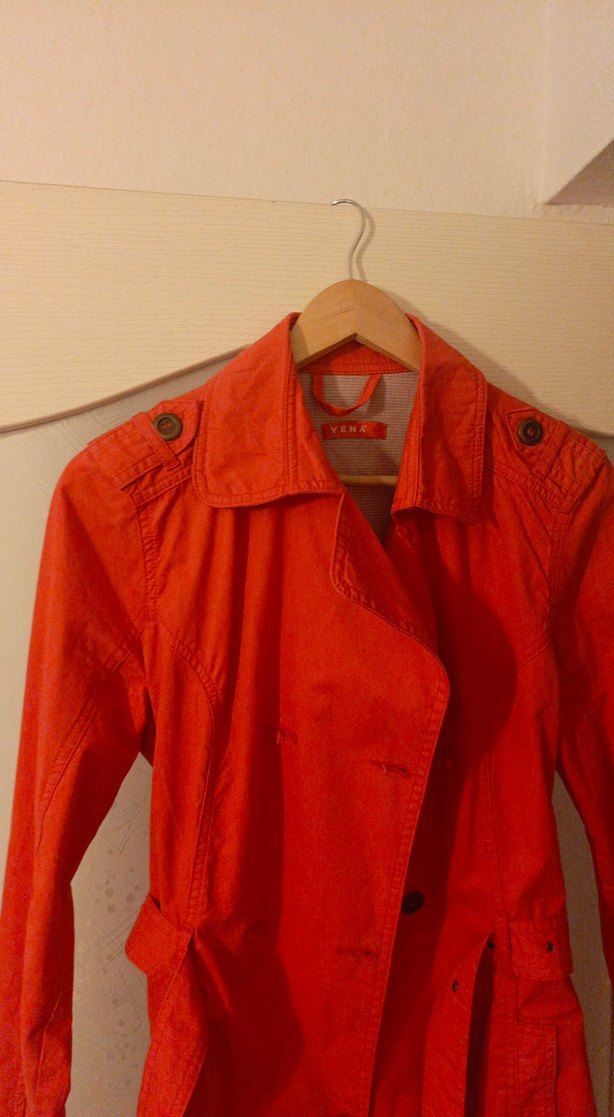 Beli Kuşaklı Kırmızı Midi Trençkot - Görsel 4