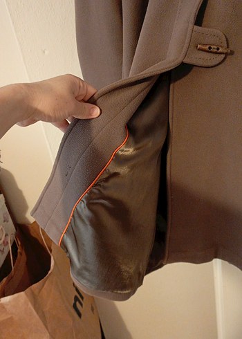 Vizyon rengi kapüşonlu düğmeli kaban - Görsel 2