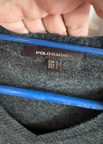 Polo Garage Antrasit renkli V Yakalı Uzun Kollu Kadın Kazak - Görsel 2