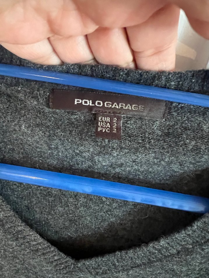 Polo Garage Antrasit renkli V Yakalı Uzun Kollu Kadın Kazak - Görsel 2