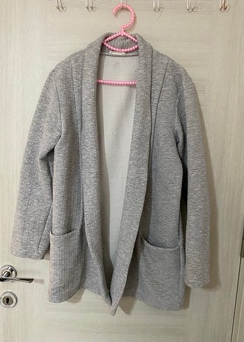 Gri Örgü Kadın Midi Kaban - Görsel 2