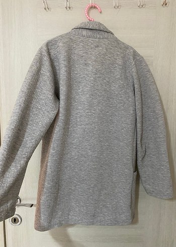 Gri Örgü Kadın Midi Kaban - Görsel 3