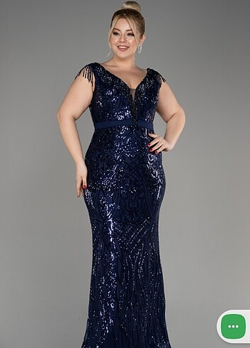 Lacivert pullu abiye elbise - Görsel 5