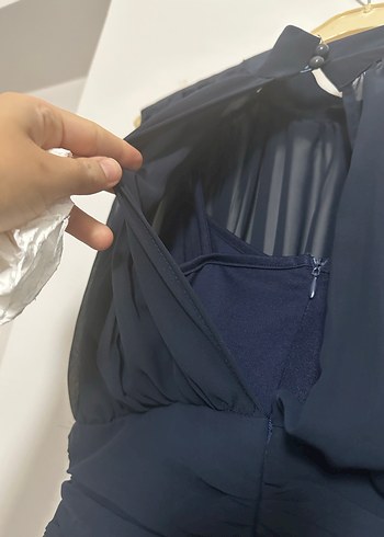 36 Beden siyah Renk Siyah Fırfırlı Mini Kadın Abiye Elbise
