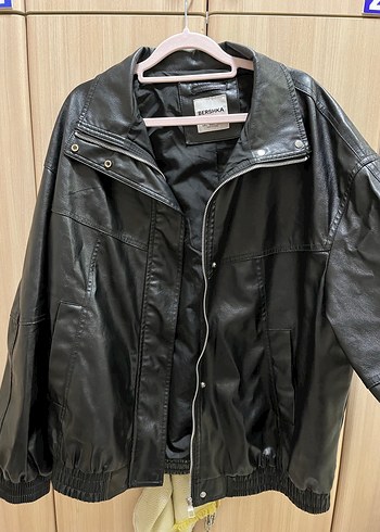Siyah Deri Fermuarlı Kadın Ceket - Görsel 3