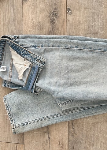 38 Beden mavi Renk Mavi Rahat Kesim Denim Pantolon