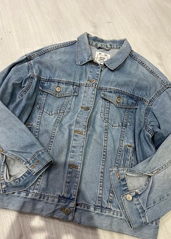 Kadın Mavi Denim Düğmeli Ceket