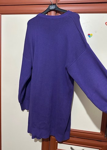 Mor Kadın Triko Sweatshirt, Uzun Kollu - Görsel 2