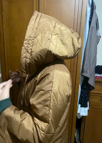 Bej Uzun Hamile Montu Kapüşonlu - Görsel 9