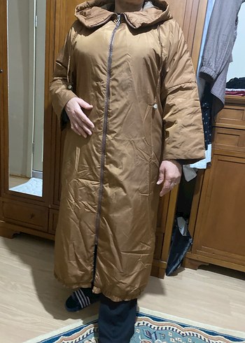 Bej Uzun Hamile Montu Kapüşonlu - Görsel 4