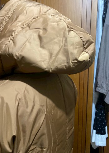 Bej Uzun Hamile Montu Kapüşonlu - Görsel 8