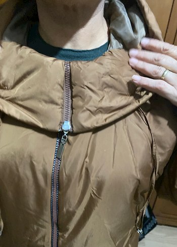 Bej Uzun Hamile Montu Kapüşonlu - Görsel 10