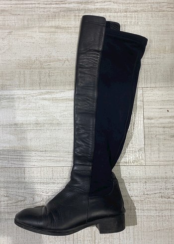 Kadın Siyah Dizüstü Elastik Çizme - Görsel 3