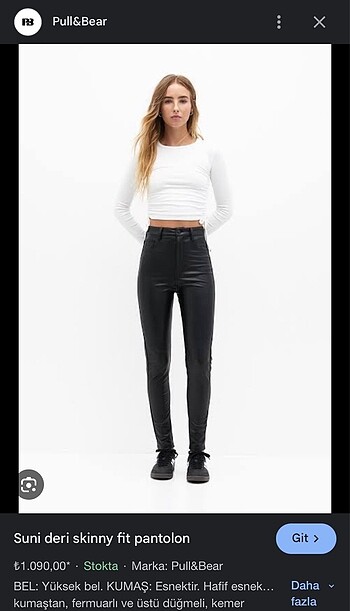Pull&Bear suni deri skinny fit pantolon