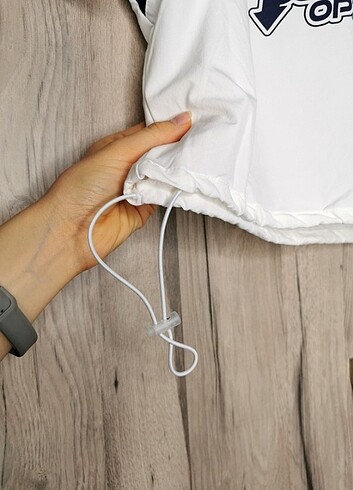 Beyaz-Lacivert Crop Bluz - Görsel 5