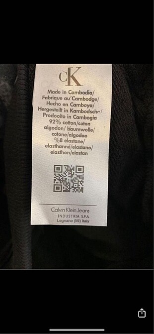 Calvin Klein Orjinal QR kodlu Calvin Klein sweatshirt