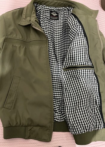 HGS Haki Renk Fermuarlı unisex oversize Ceket