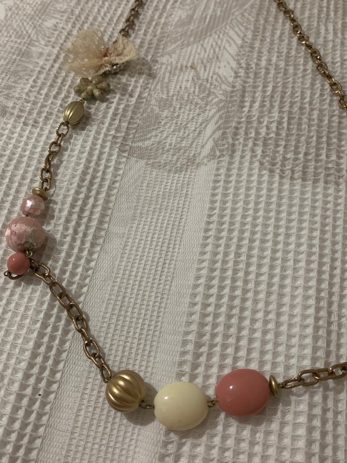 Pembe Bohem Zincir Detaylı Uzun Kolye - Görsel 3