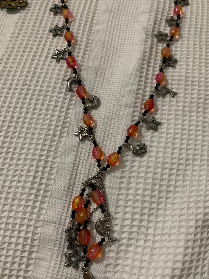 Uzun Çok Renkli Boncuklu Bohem Kolye - Görsel 2