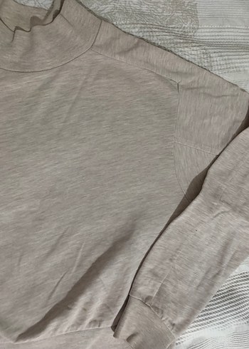 Koton Kadın Bej Yüksek Yakalı Uzun Kollu Sweatshirt - Görsel 2