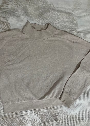 Koton Kadın Bej Yüksek Yakalı Uzun Kollu Sweatshirt - Görsel 4