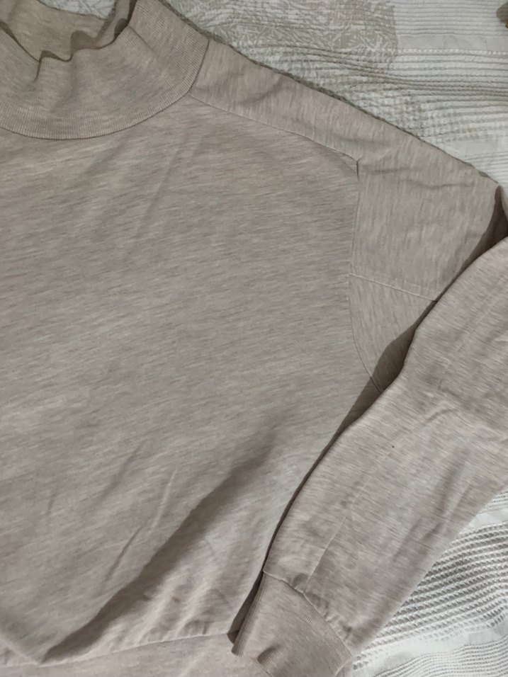 Koton Kadın Bej Yüksek Yakalı Uzun Kollu Sweatshirt - Görsel 2