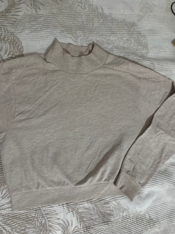 Koton Kadın Bej Yüksek Yakalı Uzun Kollu Sweatshirt - Görsel 4