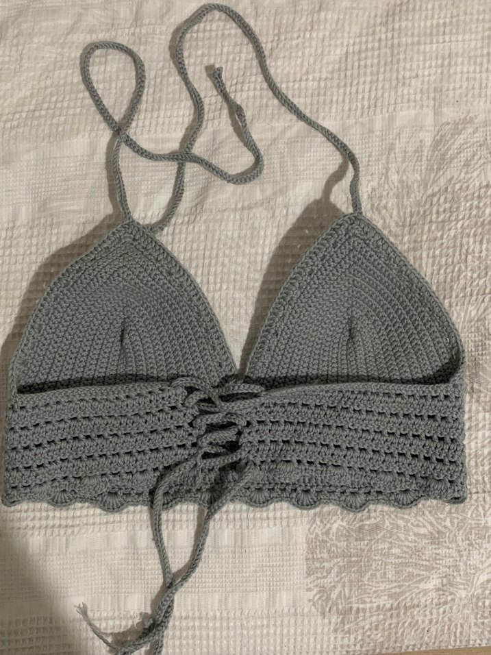Gri Bohem Örgü Kadın Bralet - Görsel 2