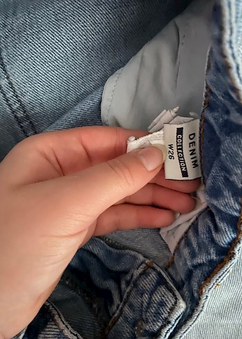 Kadın Gri Mavi Bol Kesim Midi Kot Pantolon - Görsel 3