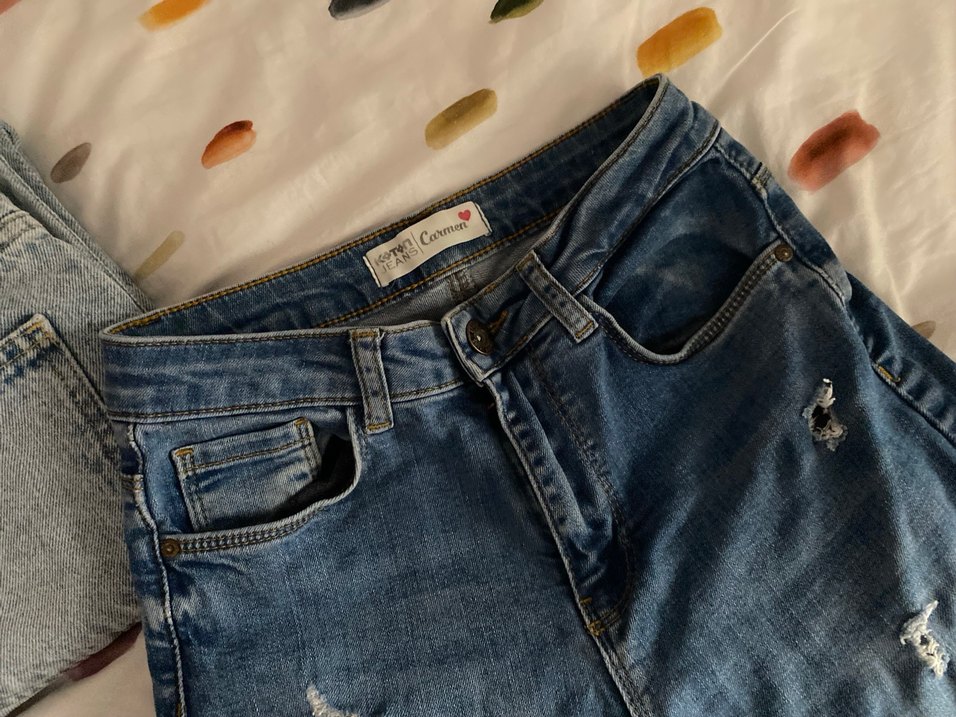 Gevşek Kesim Midi Mavi Kot Pantolon - Görsel 2