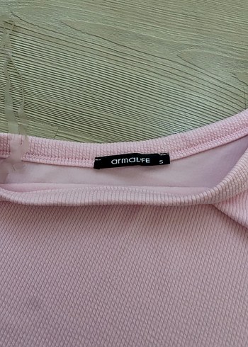s Beden pembe Renk Pembe Tek Omuzlu crop