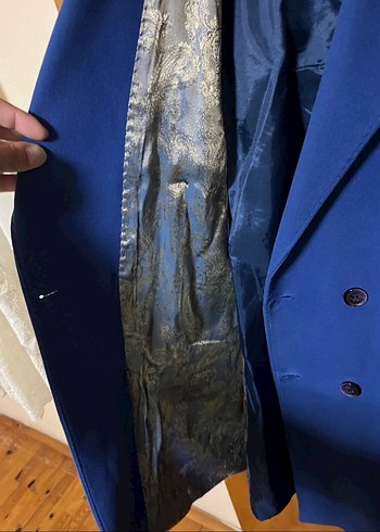 Saks Mavisi Kaşe Kaban - Görsel 2